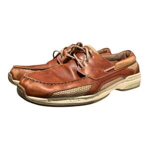 Dunham Captain Boat Shoes Men’s 13 6E Brown Waterproof Leather Lace Up Comfort